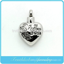 TKB-P0112 Ohm Om Floral Heart Cremation Urn Pendant